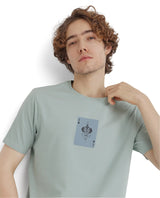 Men's Blue Casual Regular Fit Printed Half Sleeves Tshirt