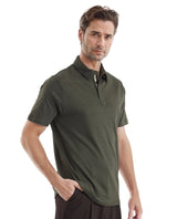 Men's Brown Casual Regular Fit Solid Half Sleeves Polo Tshirt