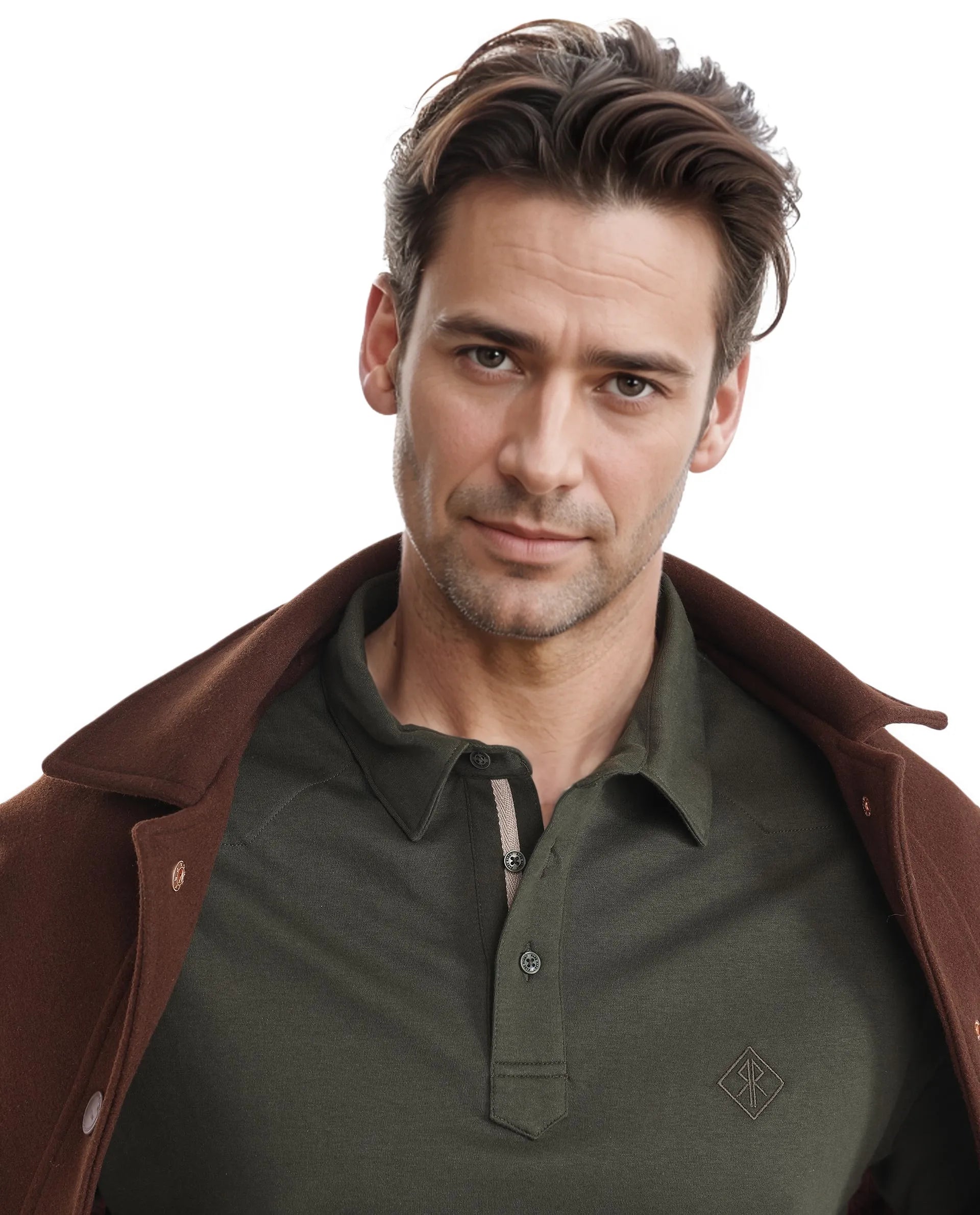 Men's Brown Casual Regular Fit Solid Half Sleeves Polo Tshirt