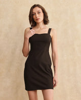 Women's Brown Work Sleeveless Dress