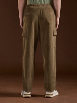 Men's Khaki Casual Regular Fit Solid Cargo