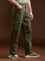 Men's Casual Straight Fit Solid Trouser