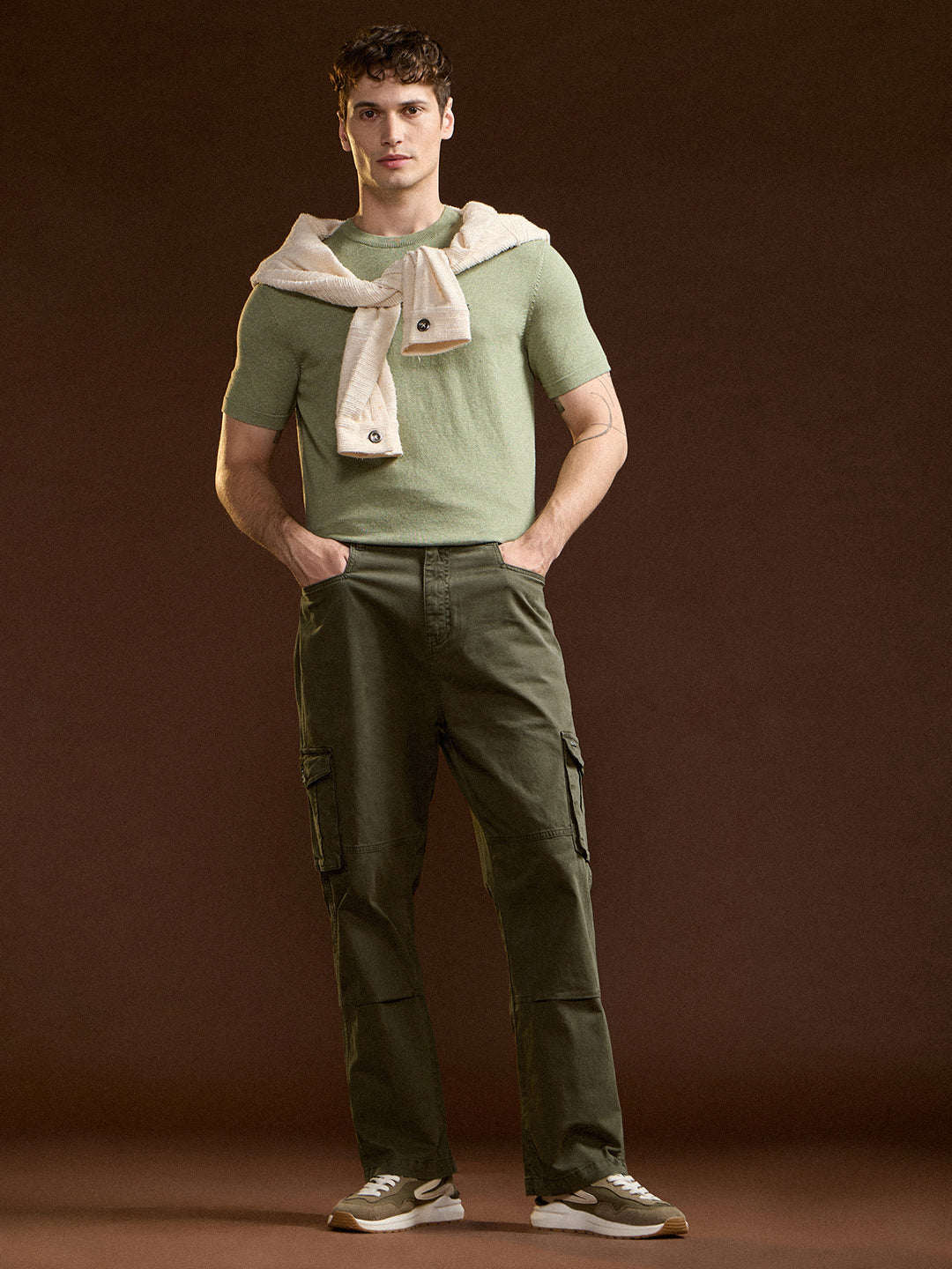 Men's Casual Straight Fit Solid Trouser