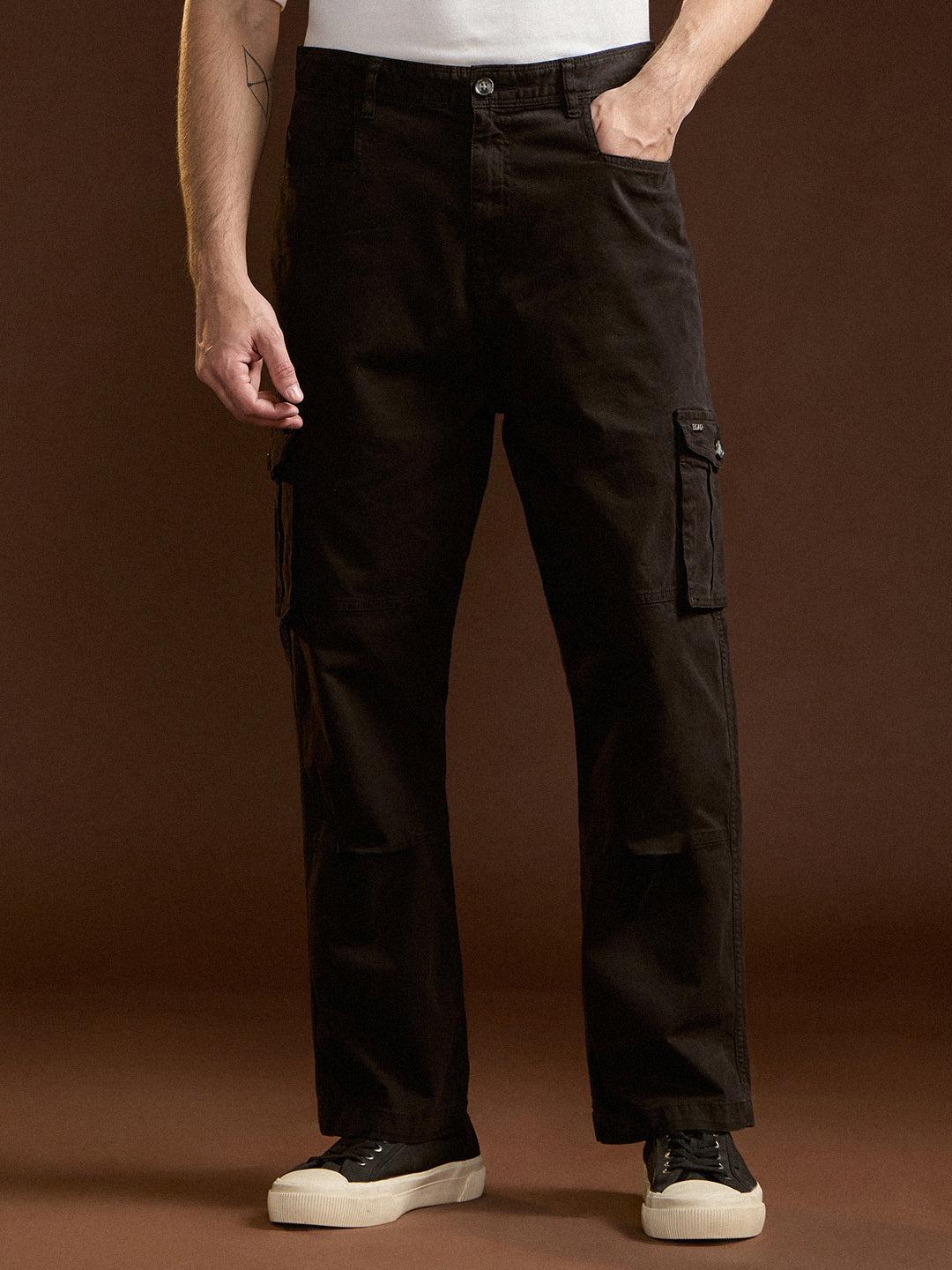 Men's Casual Straight Fit Solid Trouser