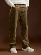 Men's Casual Straight Fit Solid Trouser
