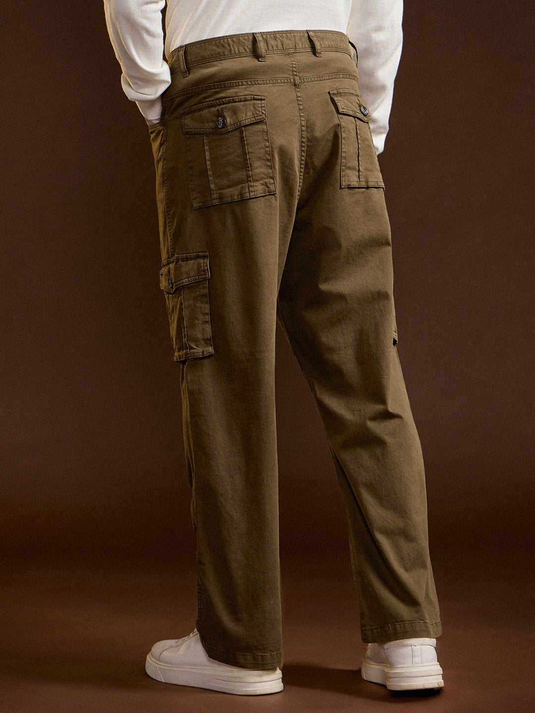 Men's Casual Straight Fit Solid Trouser