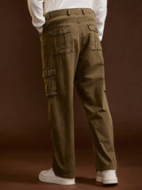 Men's Casual Straight Fit Solid Trouser