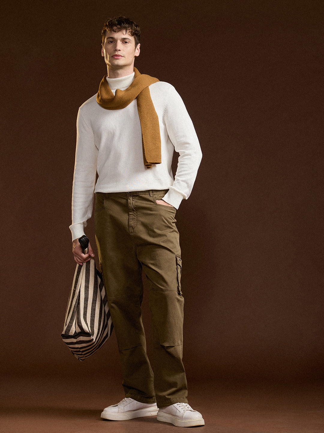 Men's Casual Straight Fit Solid Trouser