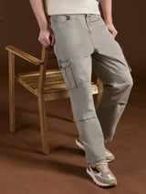 Men's Casual Straight Fit Solid Trouser