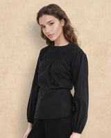 Women's Black Casual Full Sleeves Top