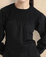 Women's Black Casual Full Sleeves Top