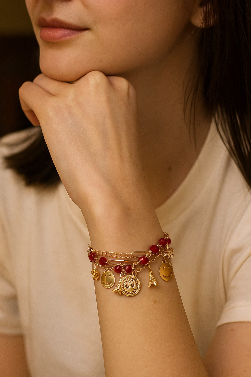 Women's Maroon Casual Bracelets