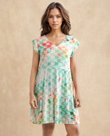 Women's Multicolor Casual Half Sleeves Dress