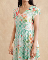 Women's Multicolor Casual Half Sleeves Dress