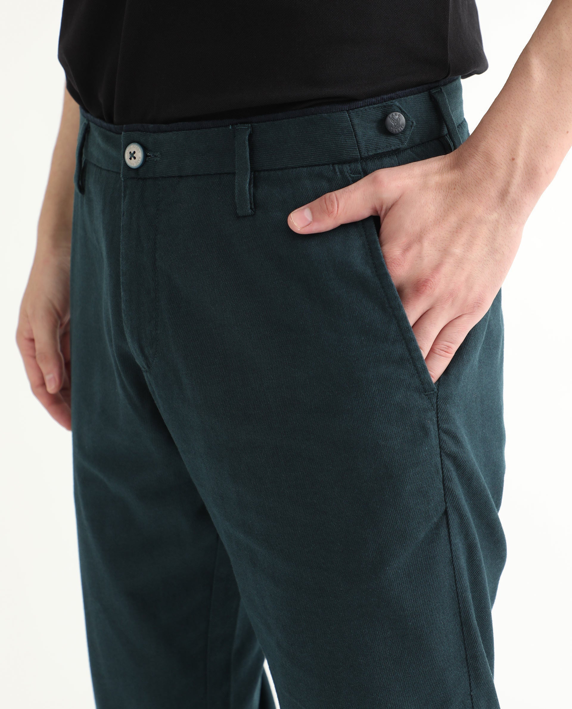 Men's Blue Casual Regular Fit Solid Trouser