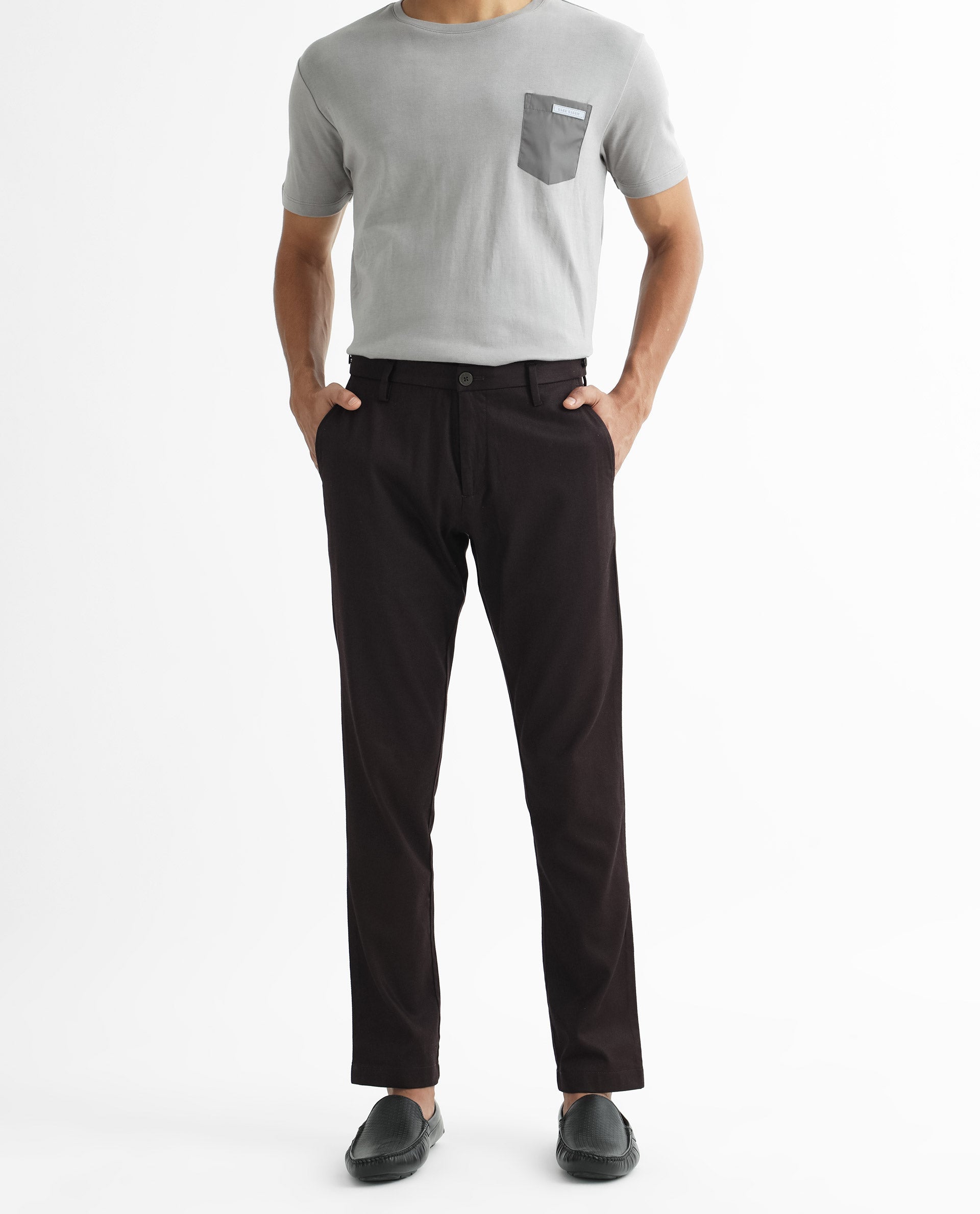 Men's Red Casual Regular Fit Solid Trouser