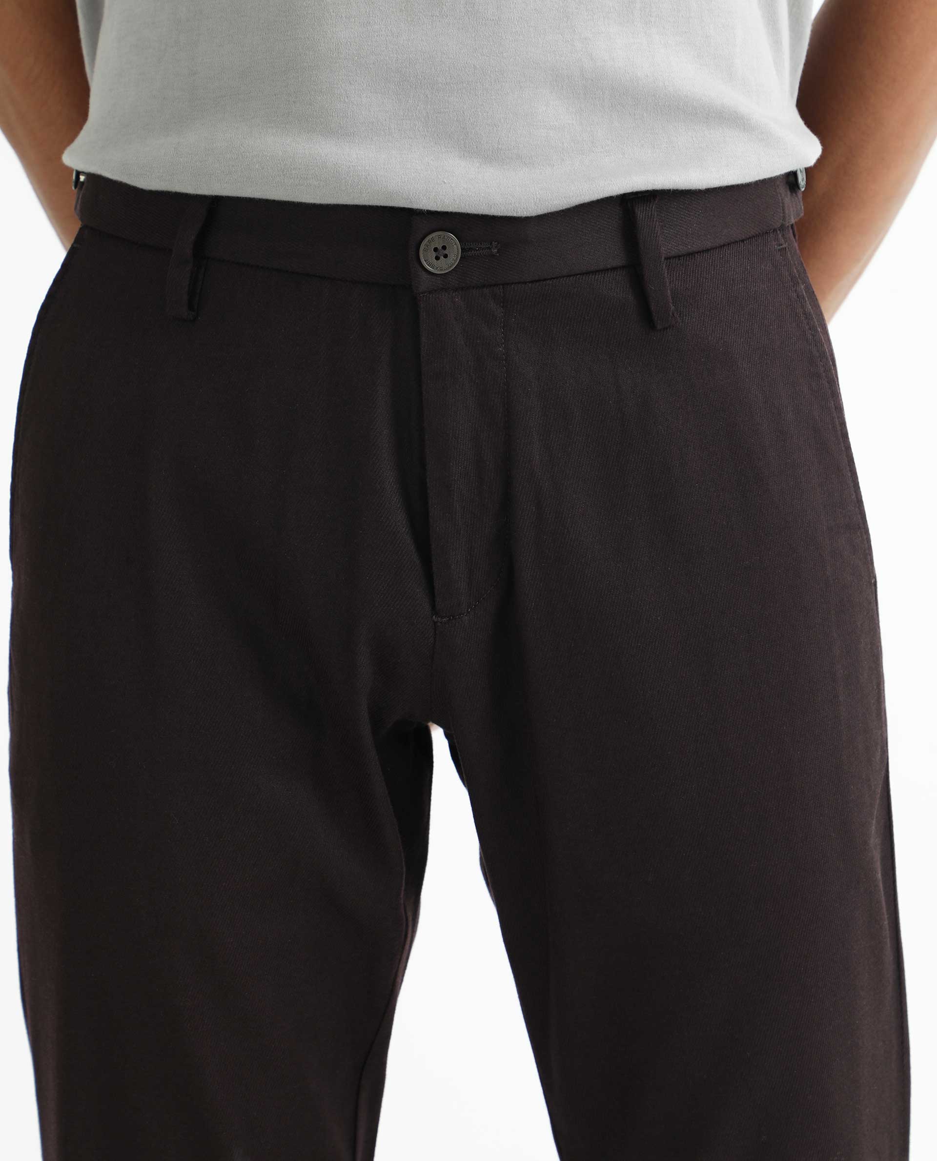 Men's Red Casual Regular Fit Solid Trouser