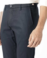 Men's Navy Casual Regular Fit Solid Trouser