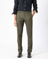 Men's Green Casual Regular Fit Solid Trouser