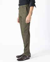 Men's Green Casual Regular Fit Solid Trouser