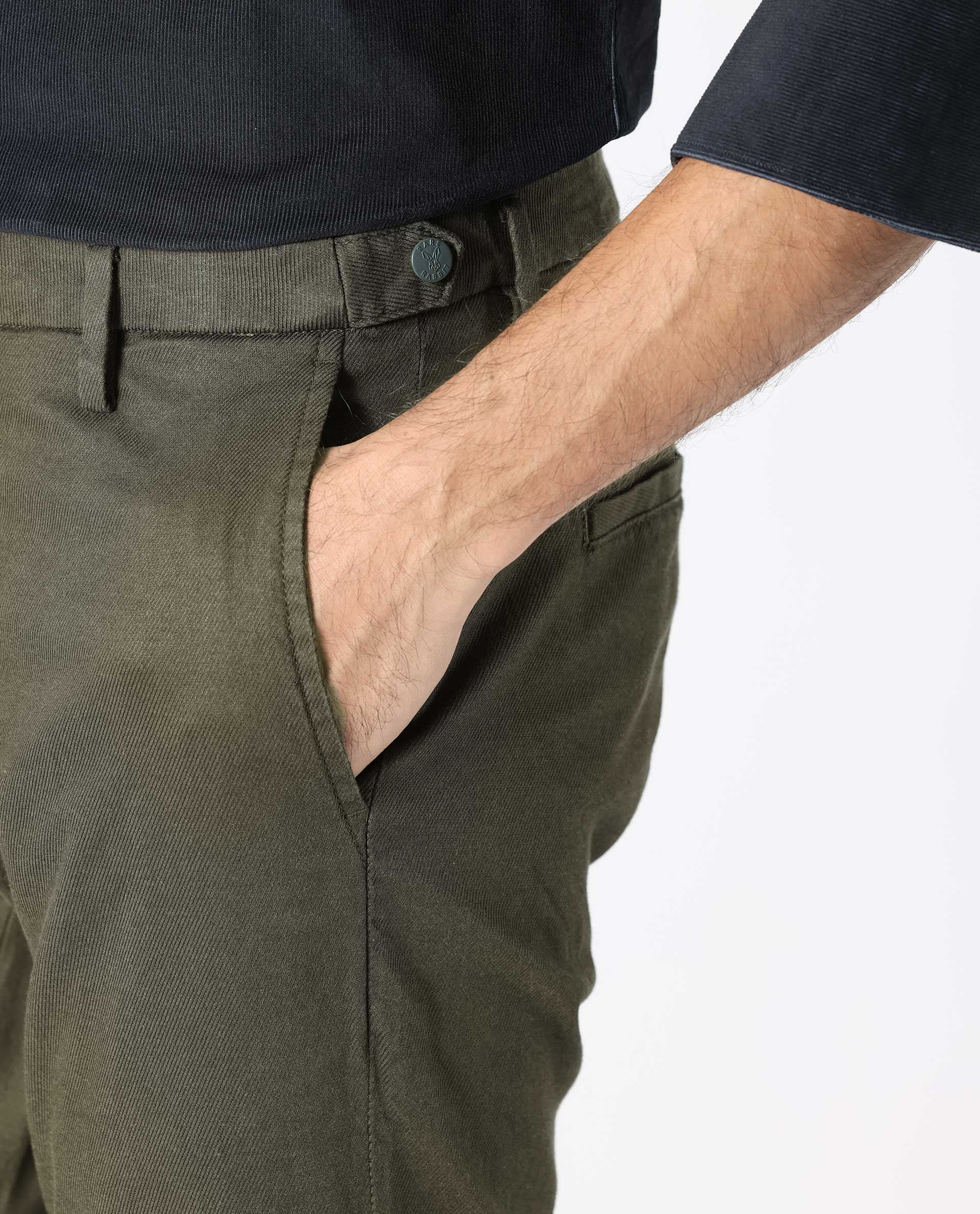 Men's Green Casual Regular Fit Solid Trouser