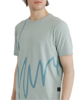 Men's Blue Casual Regular Fit Printed Half Sleeves Tshirt