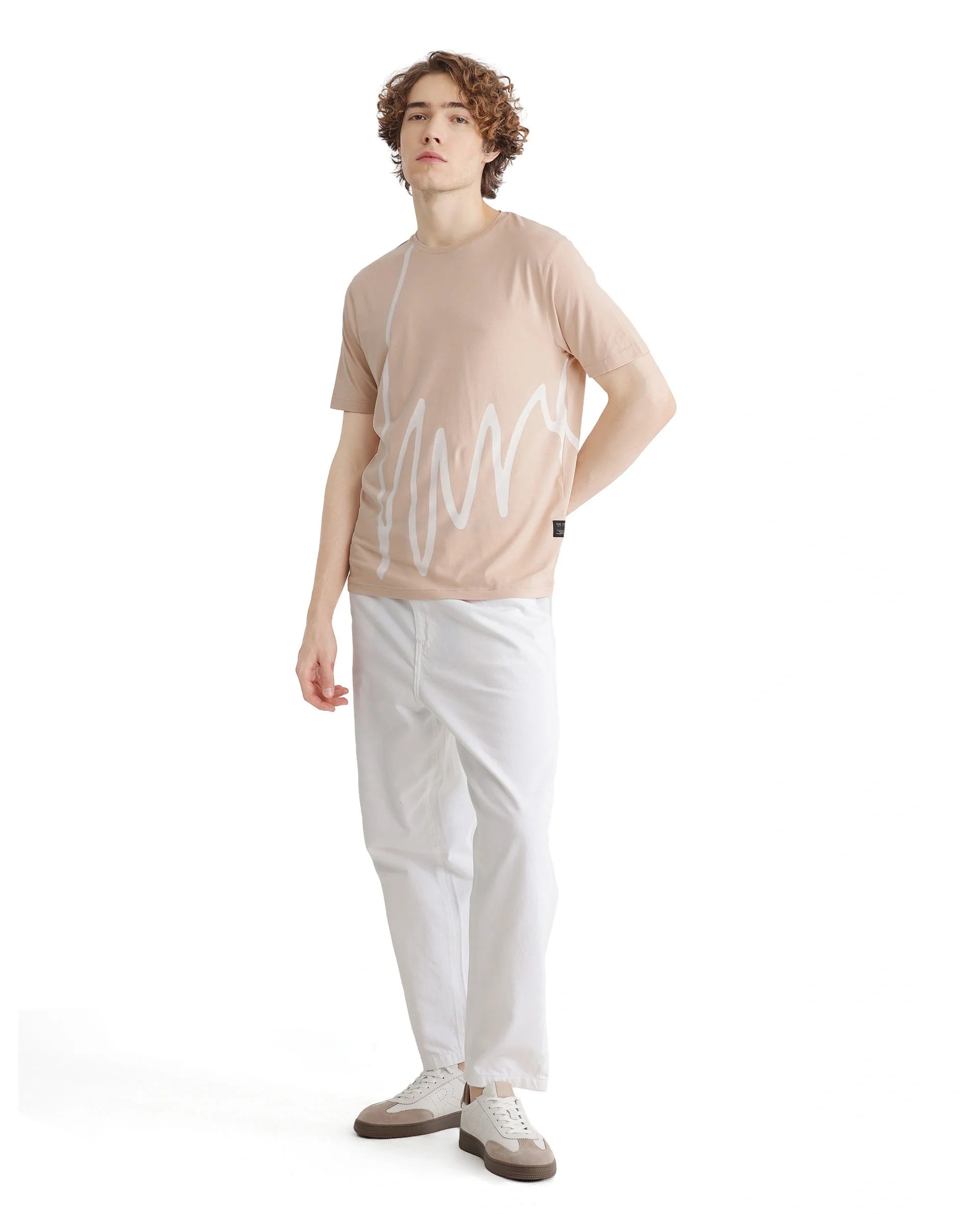 Men's Pink Casual Regular Fit Printed Half Sleeves Tshirt