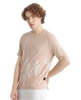 Men's Pink Casual Regular Fit Printed Half Sleeves Tshirt