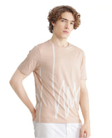 Men's Pink Casual Regular Fit Printed Half Sleeves Tshirt