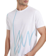 Men's White Casual Regular Fit Printed Half Sleeves Tshirt
