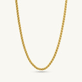 Men's Gold Plated Wheat Chain Waterproof & Anti-Tarnish