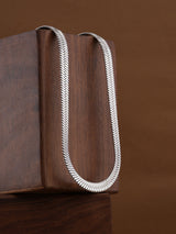 Men's Silver Plated Snake Chain Rhodium Plated Waterproof & Anti-Tarnish