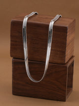 Men's Silver Plated Snake Chain Rhodium Plated Waterproof & Anti-Tarnish