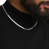 Men's Silver Plated Snake Chain Rhodium Plated Waterproof & Anti-Tarnish