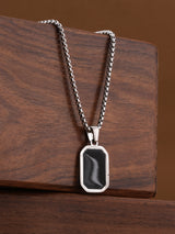 Men's Silver Plated Shadow Octane Necklace Waterproof & Anti-Tarnish