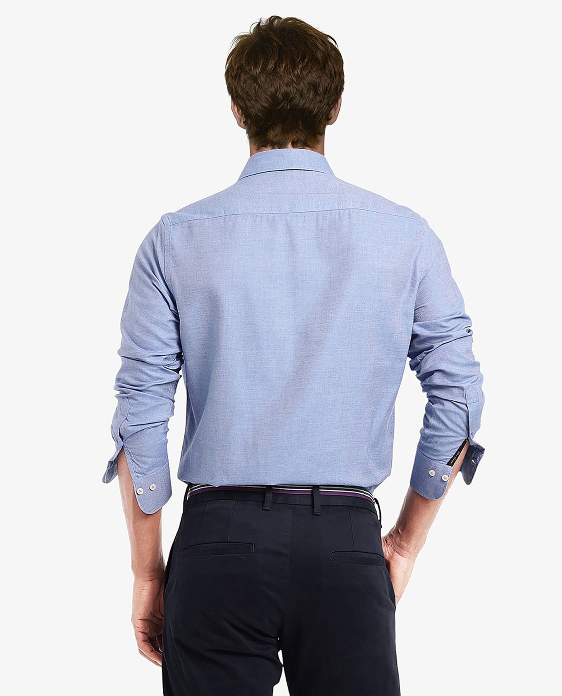 Men's Blue Formal Regular Fit Solid Full Sleeves Shirt