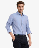 Men's Blue Formal Regular Fit Solid Full Sleeves Shirt