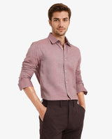 Men's Red Formal Regular Fit Solid Full Sleeves Shirt