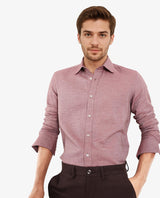 Men's Red Formal Regular Fit Solid Full Sleeves Shirt