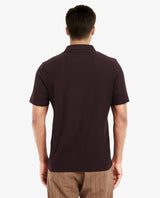 Men's Purple Casual Regular Fit Solid Half Sleeves Polo Tshirt