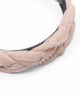 Women's Beige Casual Solid Fabric Knot Plastic Hair Band