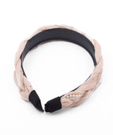 Women's Beige Casual Solid Fabric Knot Plastic Hair Band