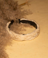 Women's Beige Casual Solid Fabric Knot Plastic Hair Band