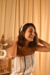 Women's Peach Casual Plastic Hair Band