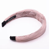 Women's Pink Check Design Casual Plastic Hair Band