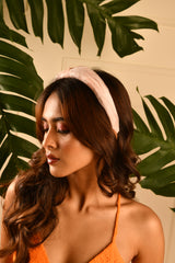 Women's Pink Check Design Casual Plastic Hair Band