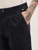 Men's Blue Casual Regular Fit Solid Trouser