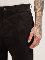 Men's Black Casual Regular Fit Solid Trouser