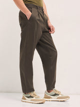 Men's Brown Casual Regular Fit Solid Trouser