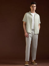 Men's Grey Casual Regular Fit Solid Chinos